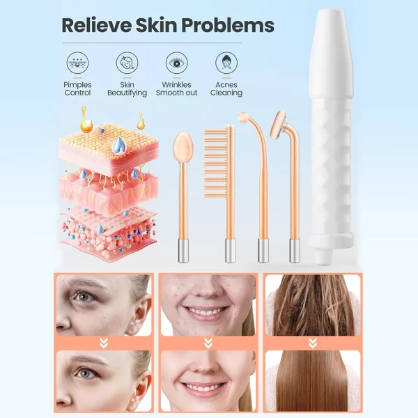 High Frequency Electrotherapy Neon Facial Skin Massage Wand for Acne Skin Rejuvenation Tightening Face Wrinkle Reducing Machine - Image 2