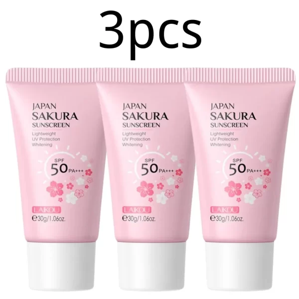 Sakura Sunscreen Cream SPF50 Moisturizing UV Protect Face Body Sunscreen Isolation Lotion Oil Control Reduce Melanin Skin Care - Image 8
