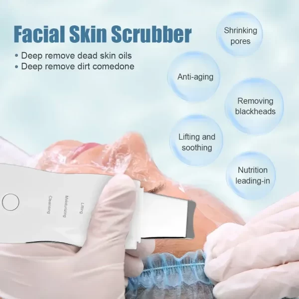 Deep Vibrate Skin Scrubber Facial Cleaner Shovel Spatula Not Ultrasonic Face ScrubberPeeling Blackhead Remover Facial Ma ssager - Image 2