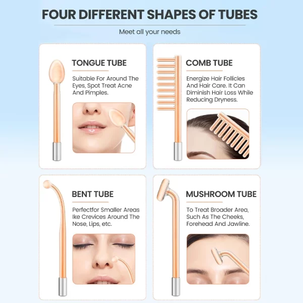 High Frequency Electrotherapy Neon Facial Skin Massage Wand for Acne Skin Rejuvenation Tightening Face Wrinkle Reducing Machine - Image 3