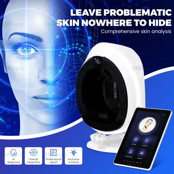 19 inch New 3D Facial Skin Analyzer Machine Skin Analyzer Facial Machine 8 Light Spectrum Skin Analysis Scanner - Image 2