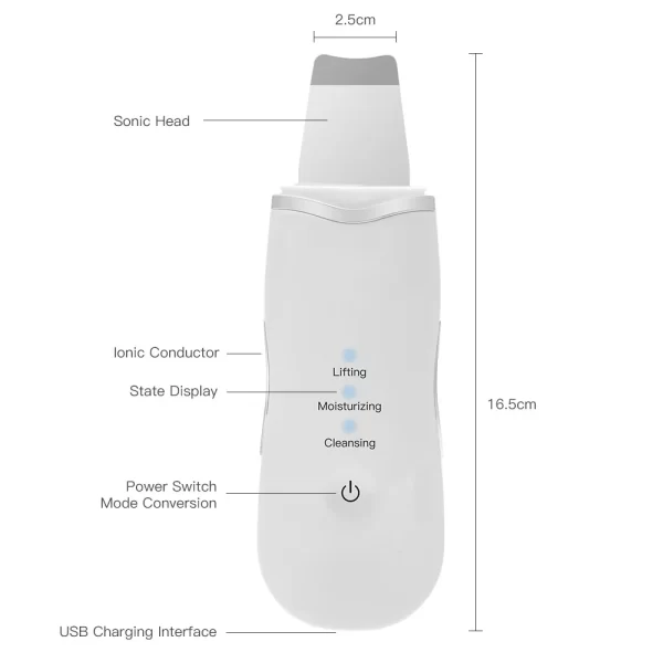 Deep Vibrate Skin Scrubber Facial Cleaner Shovel Spatula Not Ultrasonic Face ScrubberPeeling Blackhead Remover Facial Ma ssager - Image 6