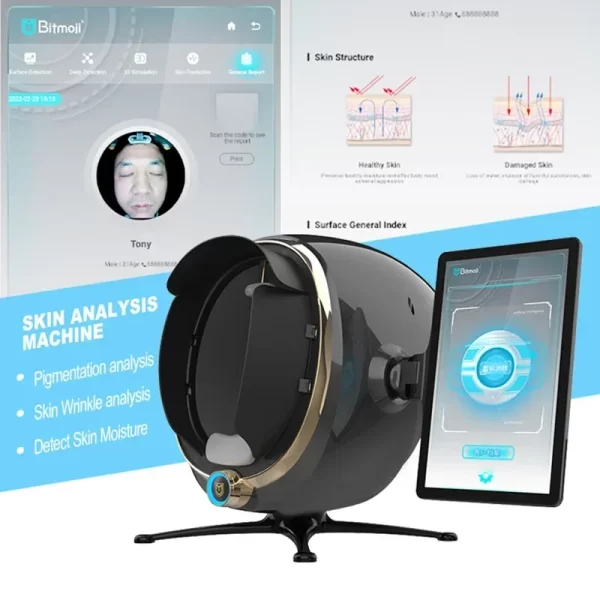 Portable 13.5 Inch/21.5 Inch 3D Skin Analyzer Machine AI Intellgent Magic Image Facial Scanner Care Anaylsing Face Camera Test - Image 4
