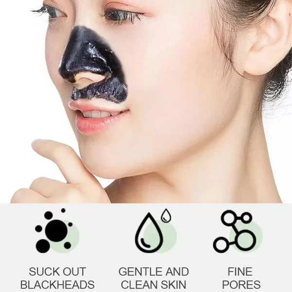 Blackhead Remover Mask Bamboo Charcoal Shrink Pores Acne Black Head Removal Cream Nose Cleansing Black Peel Off Masks Skin Care - Image 5