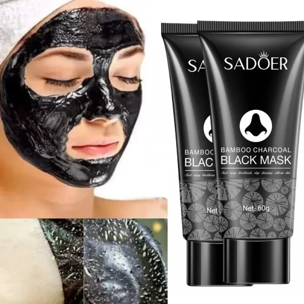 Blackhead Remover Mask Bamboo Charcoal Shrink Pores Acne Black Head Removal Cream Nose Cleansing Black Peel Off Masks Skin Care - Image 2